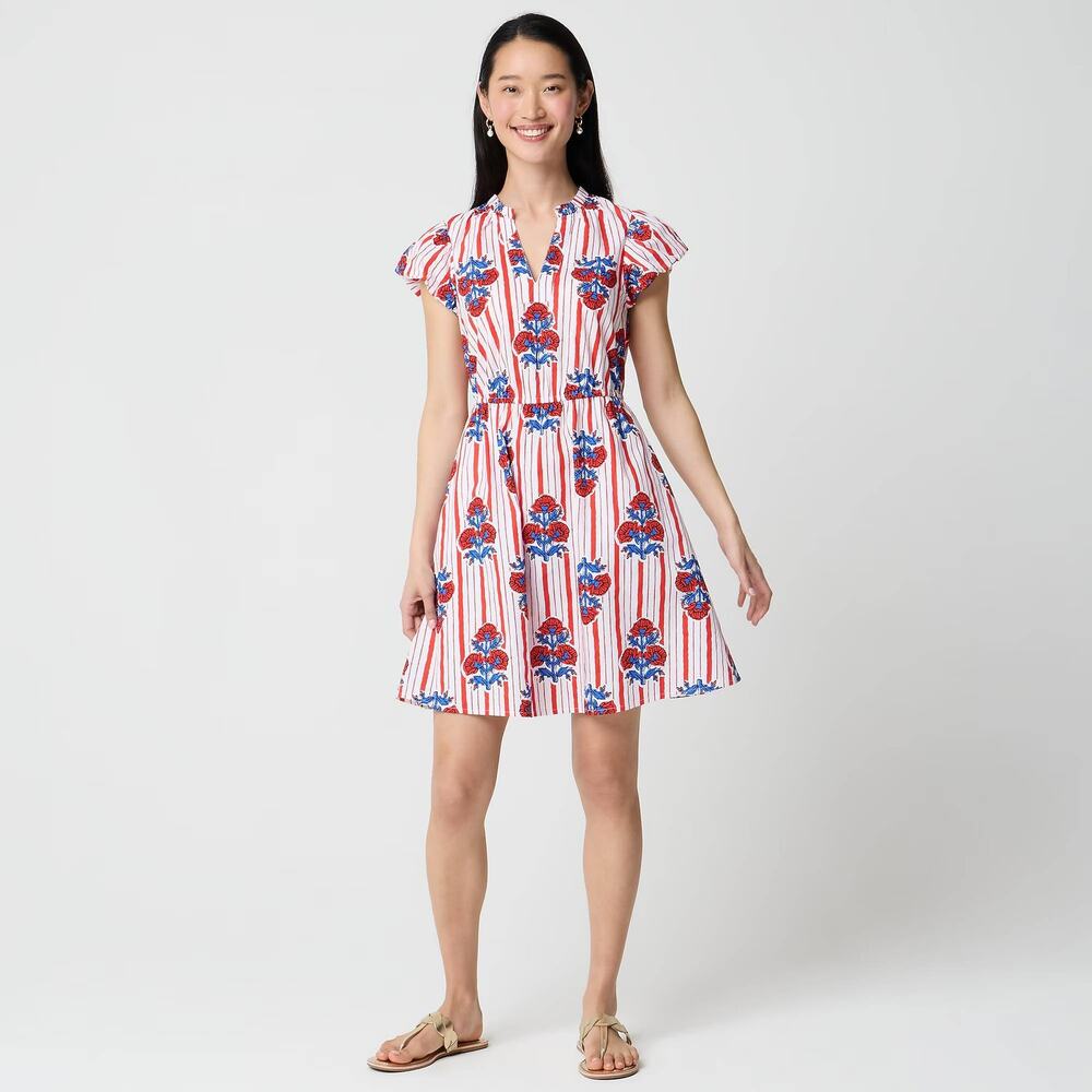 NWT J Crew Factory Willa Mini Dress Vibrant Flame Size 12